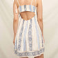 En Creme - Tassel Shoulder Embroidered Mini Dress