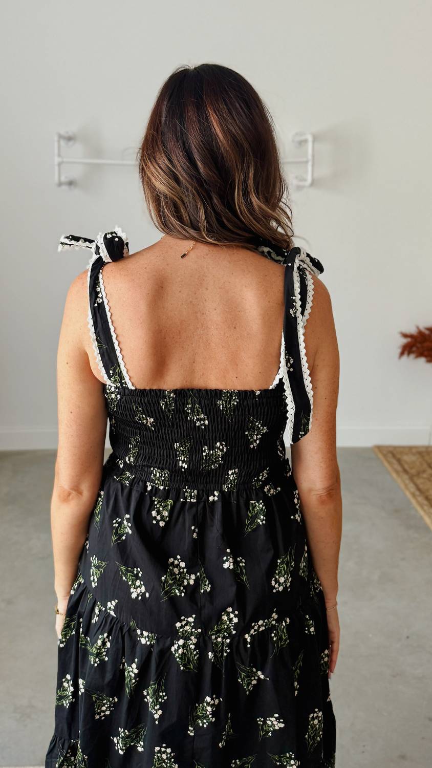 Entro - Floral Tiered Midi Dress