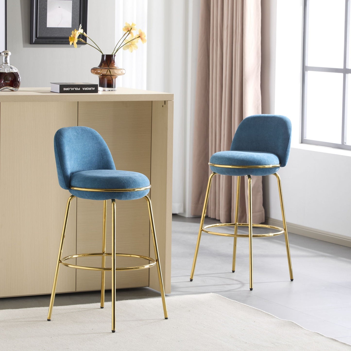 Rio Claro Indoor Upholstered Barstool Set of 2