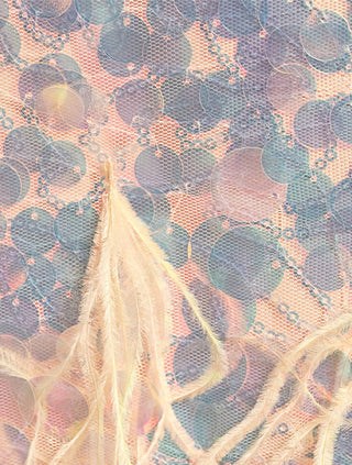 Loveshackfancy - Miriana Feather-trimmed Sequin Slip Midi Dress