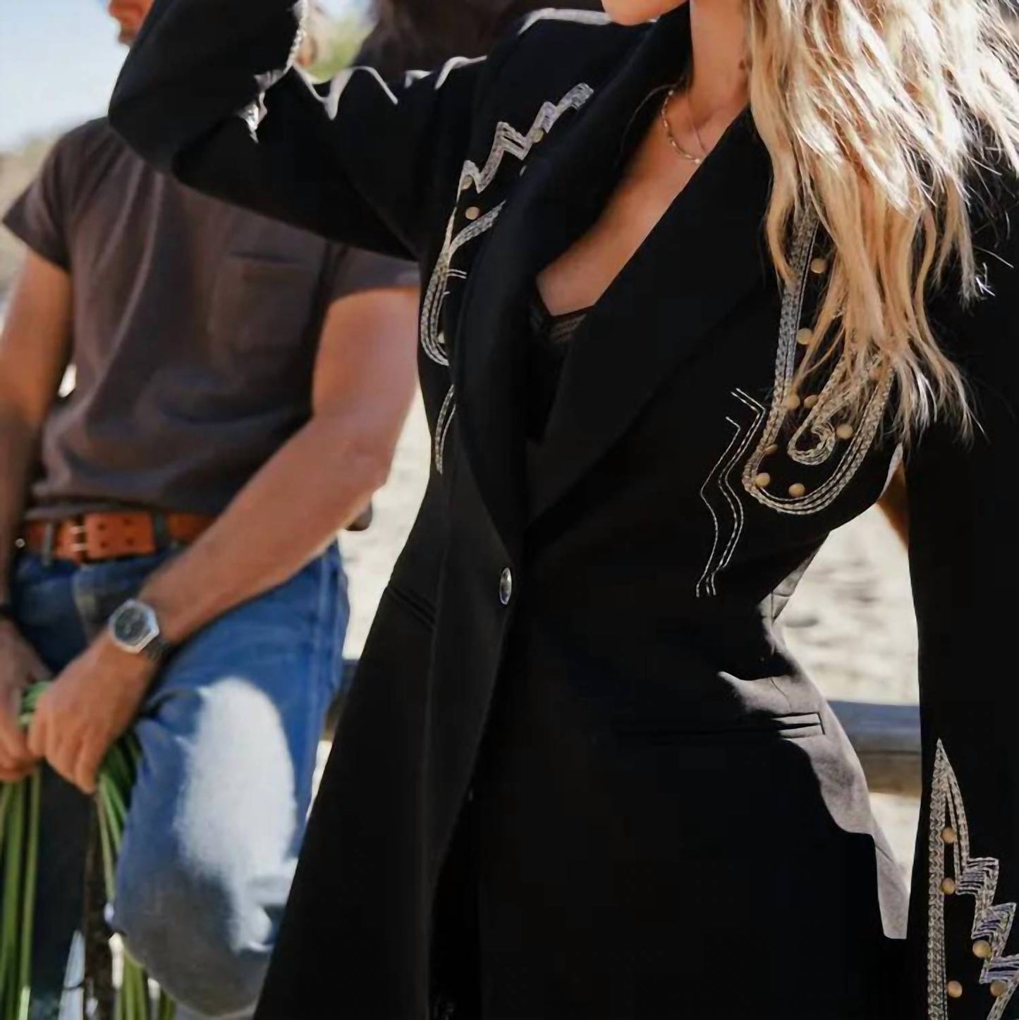 Blue B - Rodeo Embroidered Tunic Blazer