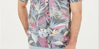 Camisa O'Neill Sessions Modern Fit com estampa tropical masculina, preta, tamanho GG