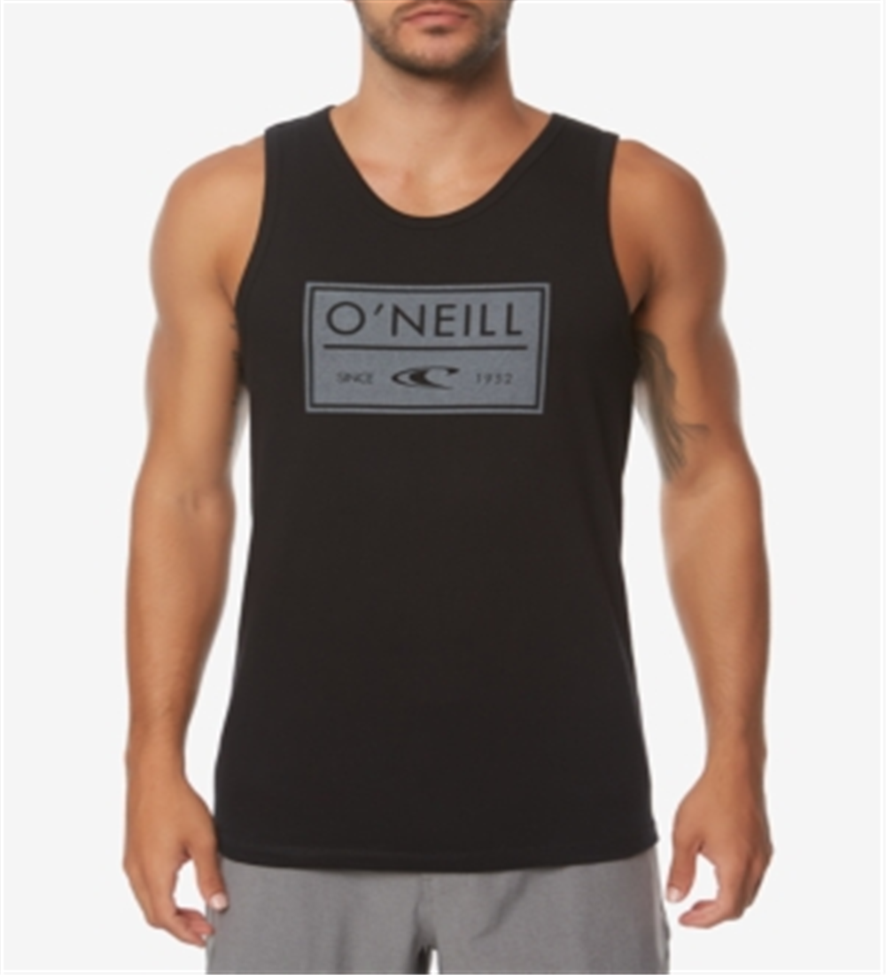 Camiseta regata masculina O'Neill com logotipo, preta, tamanho extragrande