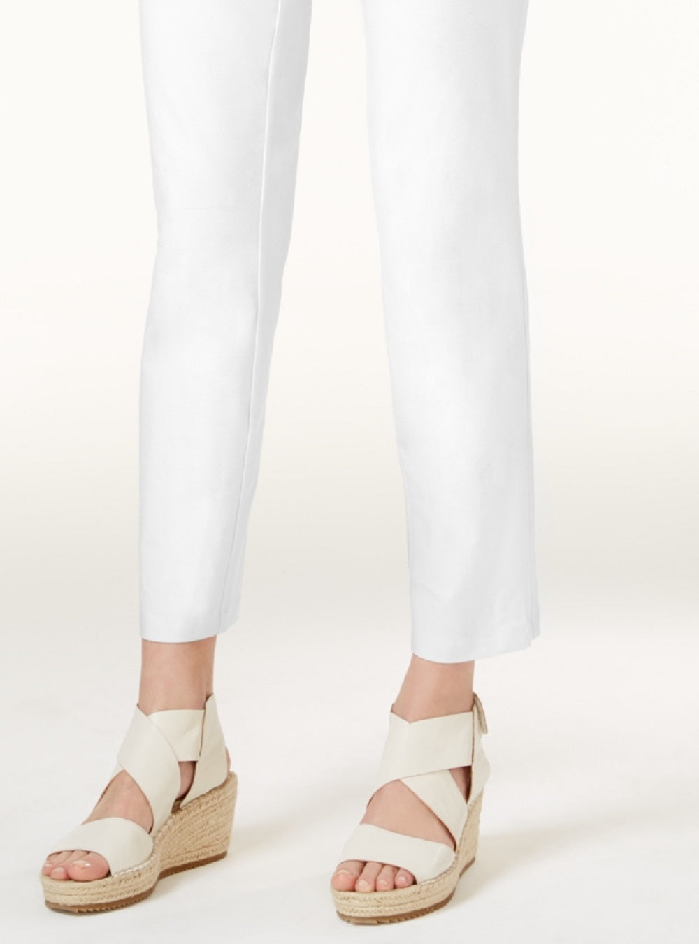 Calça Eileen Fisher Feminina Lavável Crepe Slim Leg Tornozelo Branca Tamanho Médio