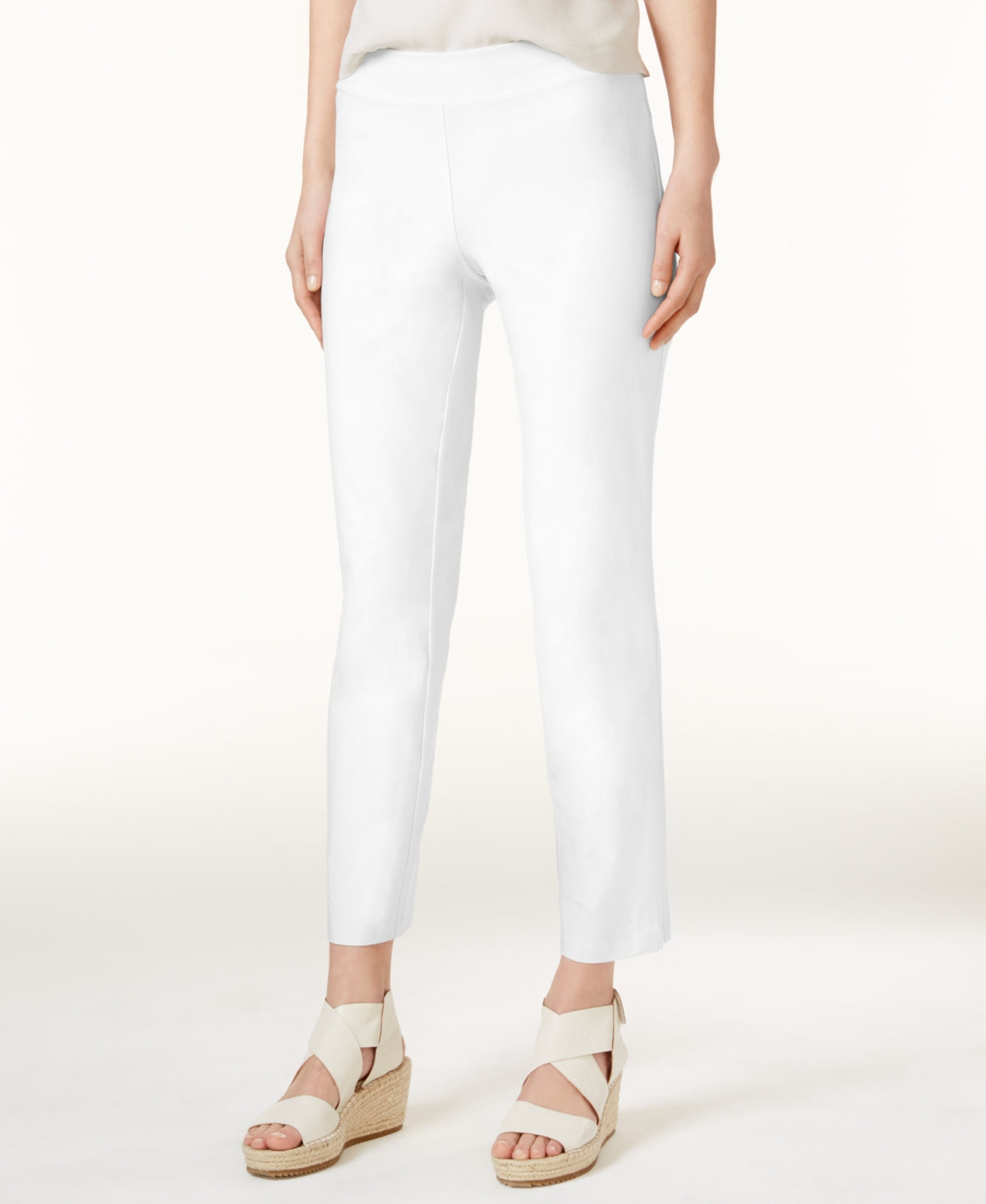 Calça Eileen Fisher Feminina Lavável Crepe Slim Leg Tornozelo Branca Tamanho Médio