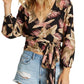 Top curto Billabong Love Wrapped feminino, preto, tamanho grande