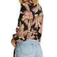 Top curto Billabong Love Wrapped feminino, preto, tamanho grande