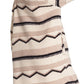 Cardigans abertos femininos Billabong listrados em zigue-zague Montreal Duster marrom tamanho grande