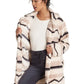 Cardigans abertos femininos Billabong listrados em zigue-zague Montreal Duster marrom tamanho grande