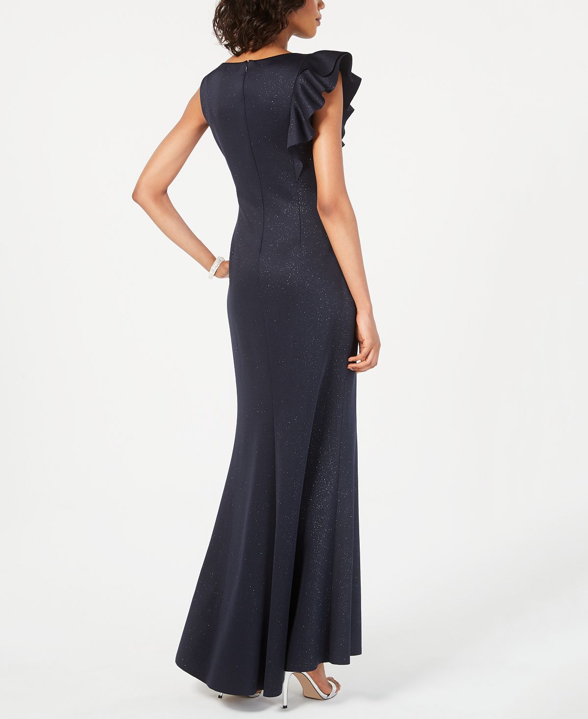 Vestido de festa feminino Jessica Howard com babados e glitter, azul, tamanho 12