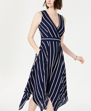 Vestido feminino Jessica Howard sem mangas com bainha de lenço, azul, tamanho 14