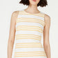 Vestido feminino Vince Camuto com listras metálicas e brocado, amarelo, tamanho 8