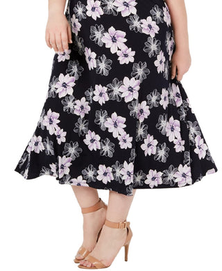 Vestido midi torcido feminino Jessica Howard, roxo, tamanho 14W