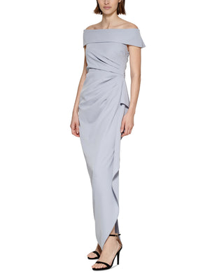 Vestido feminino Vince Camuto com decote ombro a ombro, azul, tamanho 12