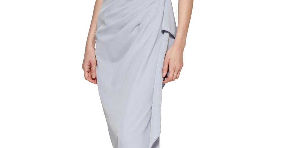 Vestido feminino Vince Camuto com decote ombro a ombro, azul, tamanho 12