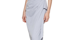 Vestido feminino Vince Camuto com decote ombro a ombro, azul, tamanho 12