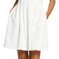 Vestido feminino Vince Camuto com decote em arco e ajuste evasê, branco, tamanho 6