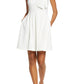 Vestido feminino Vince Camuto com decote em arco e ajuste evasê, branco, tamanho 6