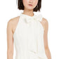 Vestido feminino Vince Camuto com decote em arco e ajuste evasê, branco, tamanho 4