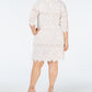 Vestido de renda recortado plus size feminino Jessica Howard, branco, tamanho pequeno e pequeno