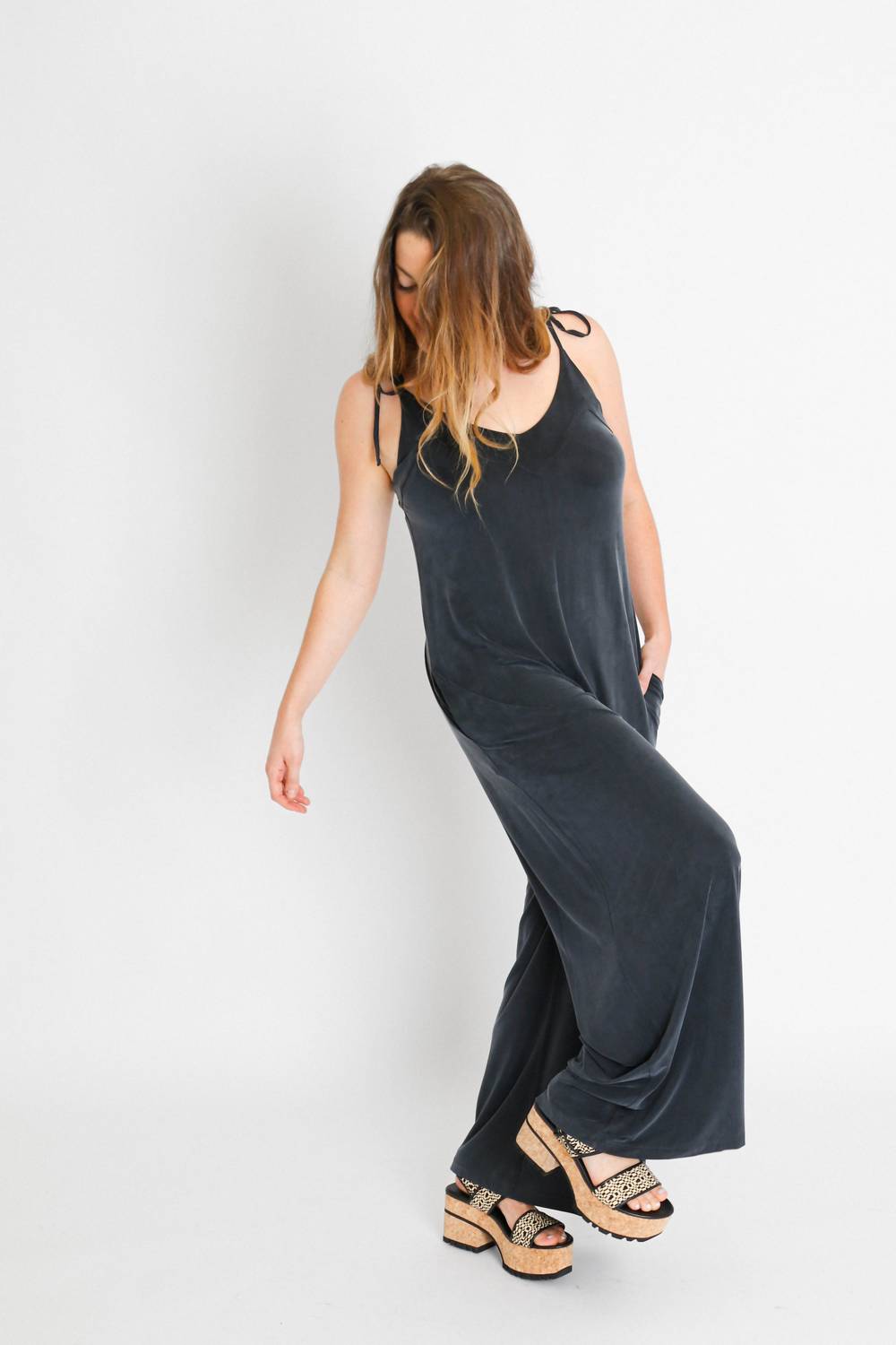 Cossac - Strappy Jumpsuit Slate