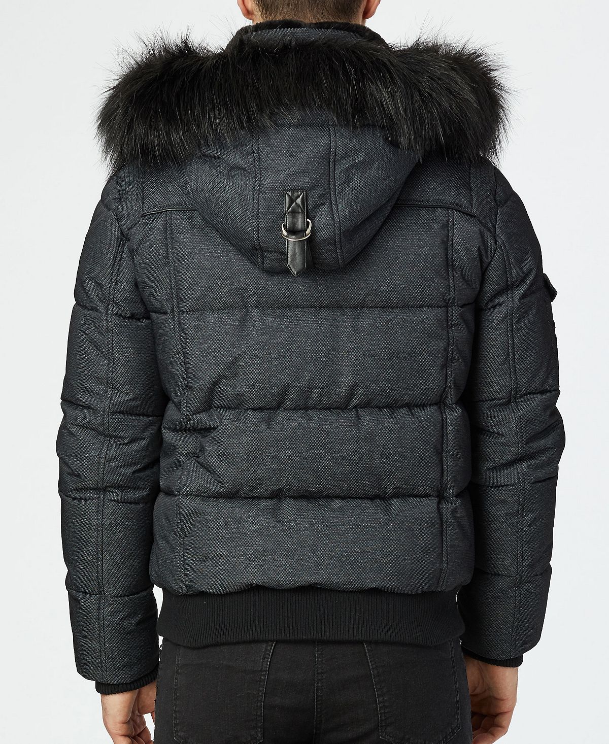 Jaqueta bomber acolchoada Clark Masculina Noize com capuz, preta, tamanho P