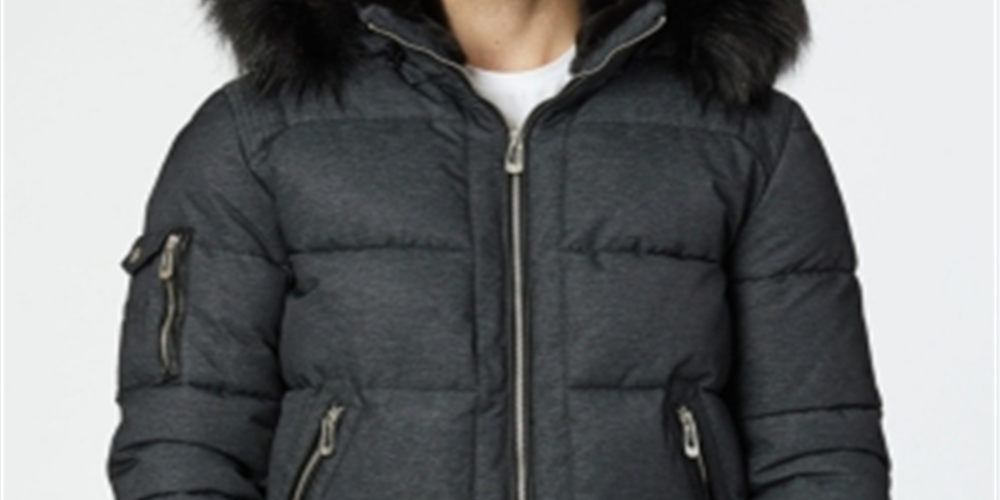 Jaqueta bomber acolchoada Clark Masculina Noize com capuz, preta, tamanho P