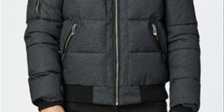 Jaqueta bomber acolchoada Clark Masculina Noize com capuz, preta, tamanho P