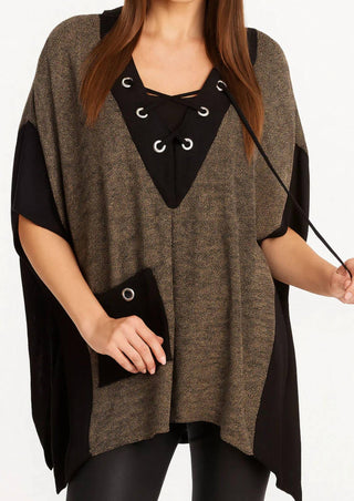 Angel Apparel - V-neck Tie Up Poncho