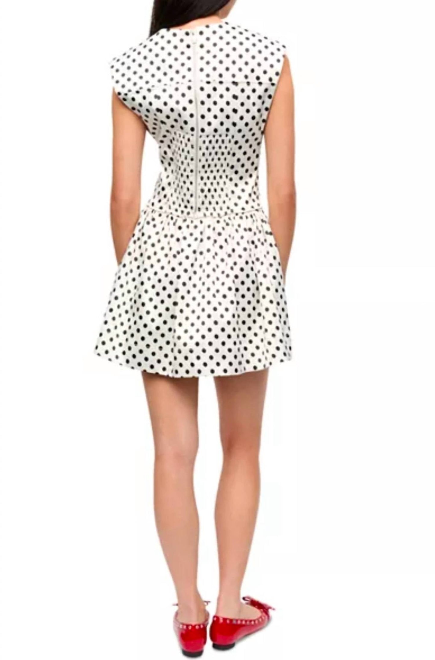 Ganni - Polka Dot Satin Corset Mini Dress