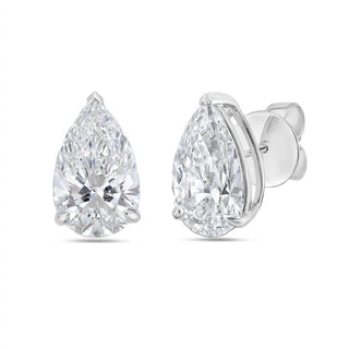 Diana M Jewels - Brincos de diamante de laboratório em formato de pera para mulheres