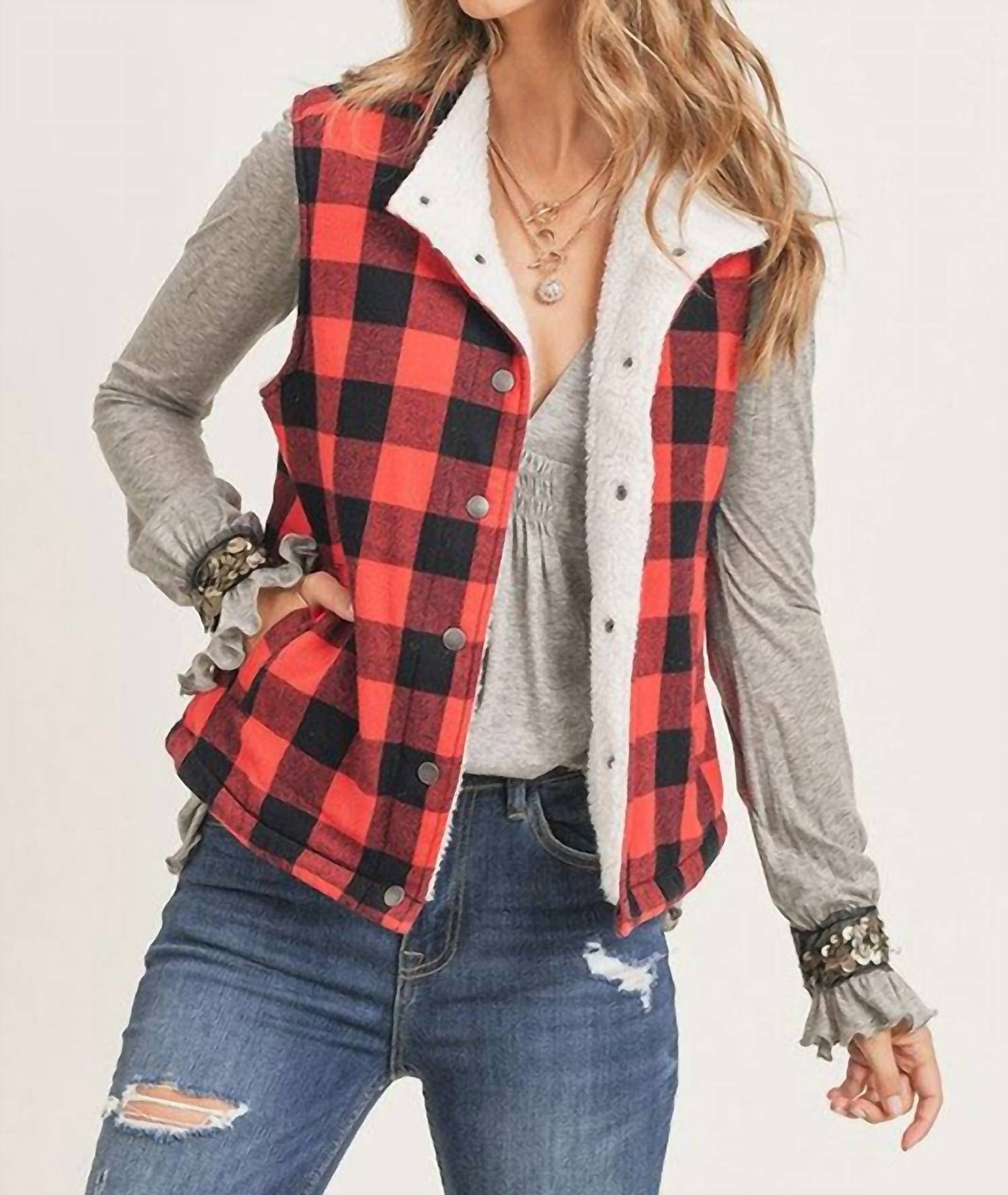 Risen - Checks Out Sherpa Vest