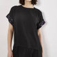 Apricot - Sequin Cuff Chiffon Blouse