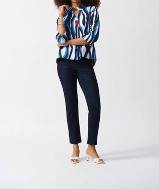 Joseph Ribkoff - Blusa trapézio com estampa abstrata tecida