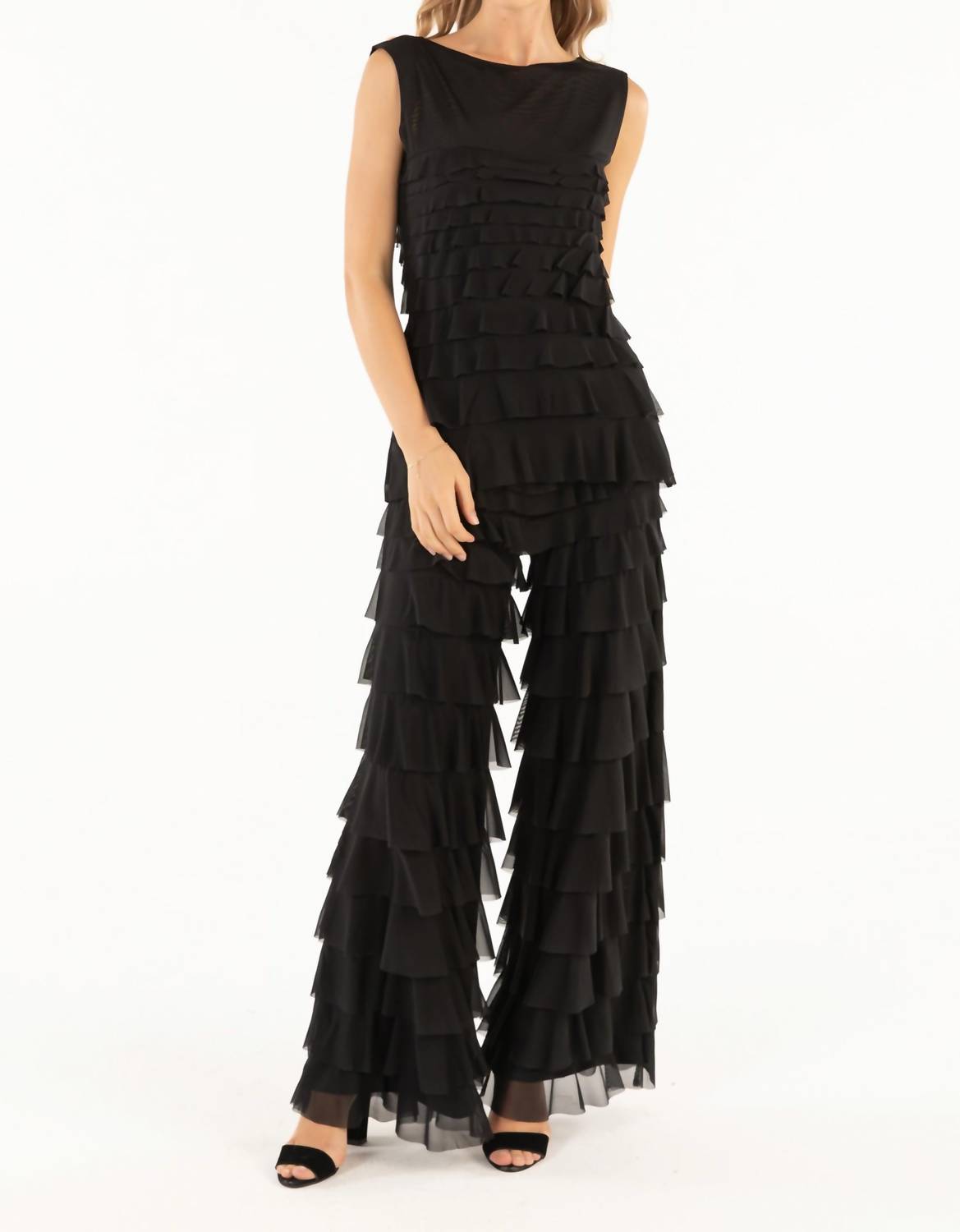 Isle By Melis Kozan - Mesh Ruffled Miramar Top
