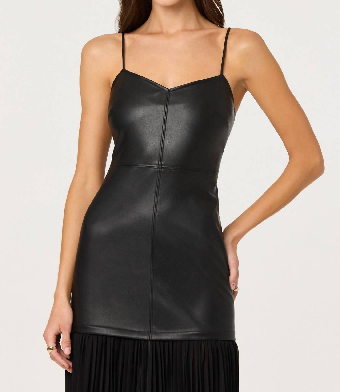 Astr - Lezith Faux Leather Maxi Dress