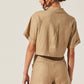 Astr - Deborah Linen Blend Safari Top