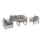4-Pieces Outdoor Metal Patio Furniture Set with Cushions