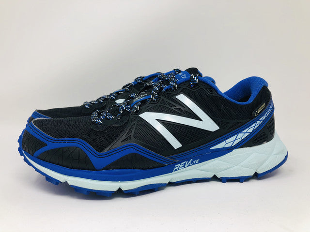 Tênis de corrida de trilha New Balance 910 V3 feminino, preto/azul