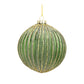 Ribbed Glass Ornament with Gold Accent (Set of 6)