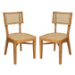 Netro Acacia Wood Dining Chair with Light Brown Wicker