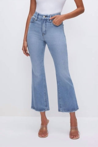 Calça Jeans Crop Flare Good Legs da Good American