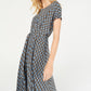 Vestido feminino Weekend Max Mara Argo com estampa e cinto, azul, tamanho GG