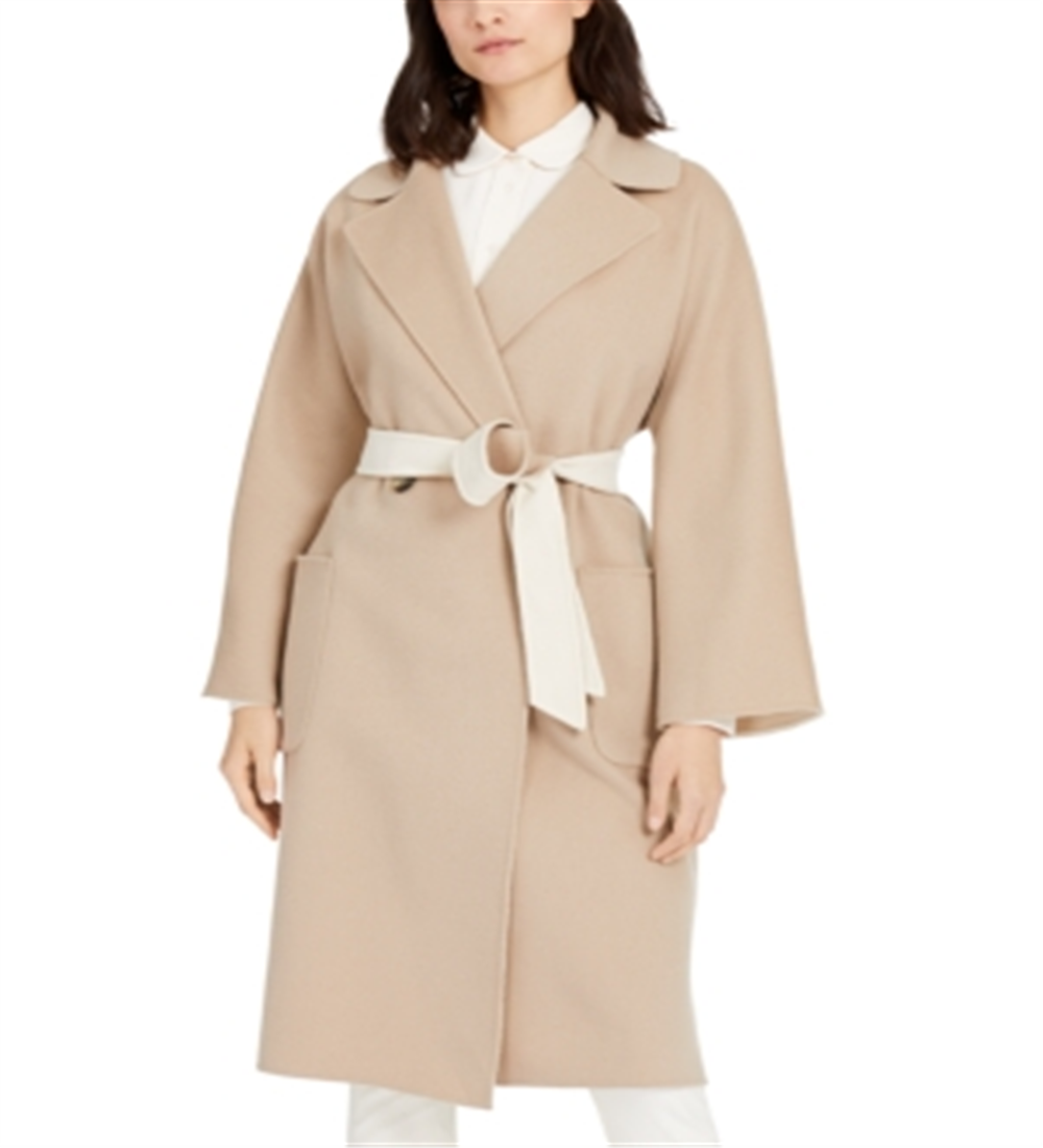 Casaco longo com cinto Weekend Max Mara feminino, marrom, tamanho 8