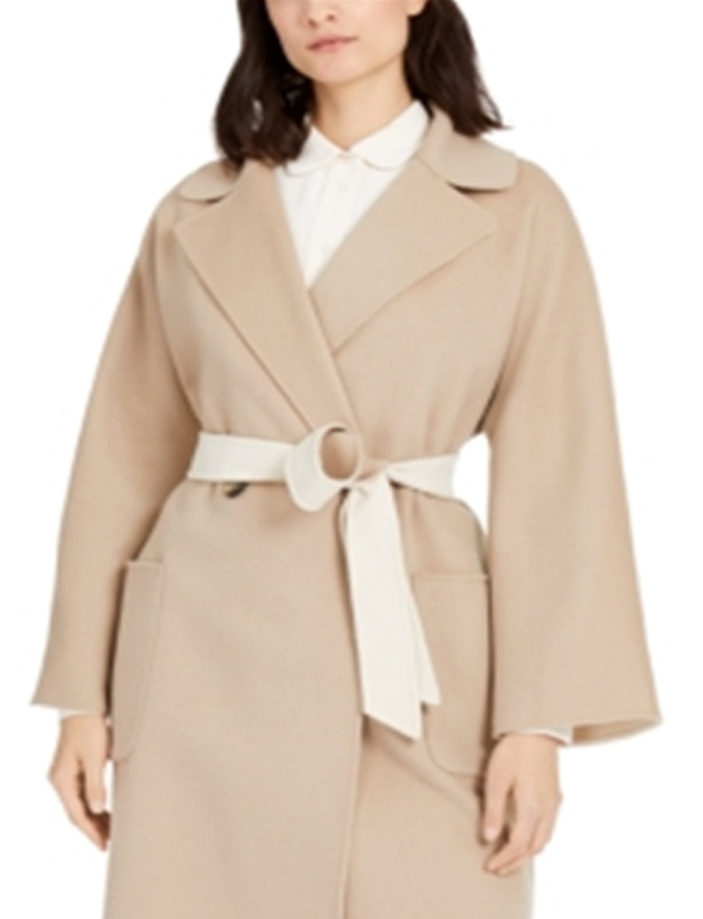Casaco longo com cinto Weekend Max Mara feminino, marrom, tamanho 8