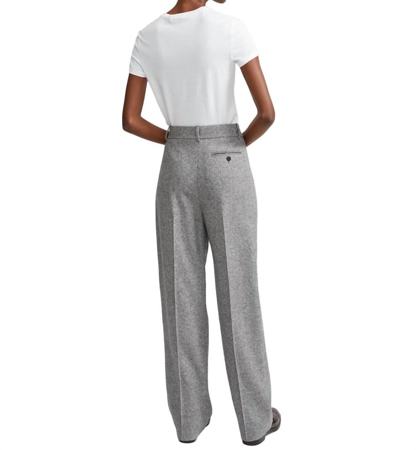 Theory - SPECKLED WOOL PLEATED TROUSER