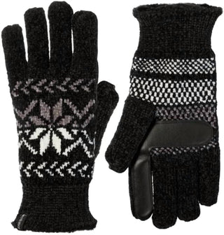 Isotoner - Luvas de chenille femininas com flocos de neve