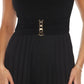 Joseph Ribkoff - V-neck Sleeveless Pleated Wide-leg Jumpsuit