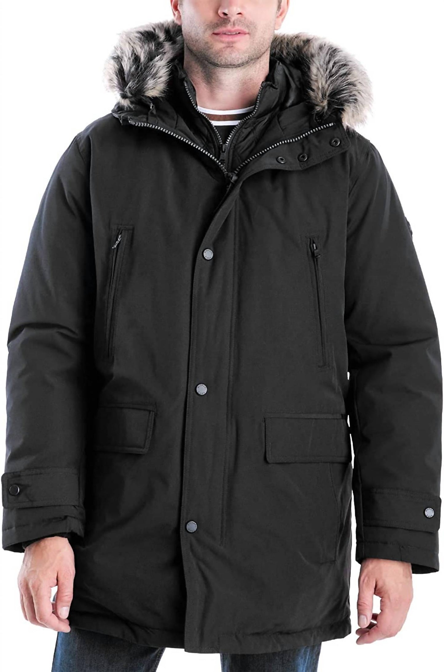 Michael Kors - Men's MMK791896 Heavyweight Hooded Snorkel Parka Coat with Bib