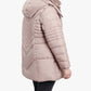 London Fog - Plus Size Zip-front Hooded Puffer Jacket With Button-off Fur Collar